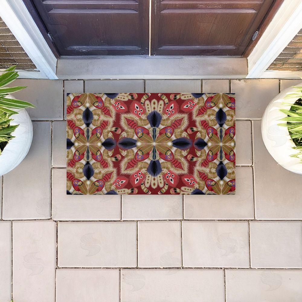 Darlene Seale | Feather Kaleidoscope Fractal Non-Woven Door Mat
