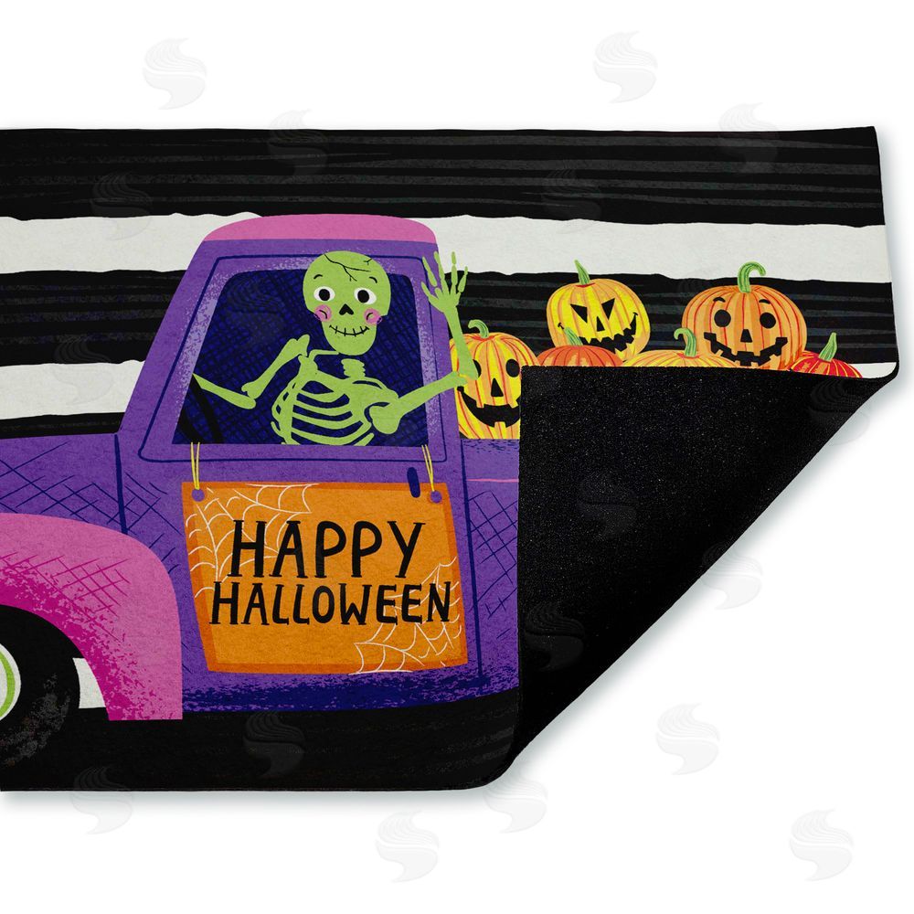 Arrolynn Weiderhold | Happy Halloween Skeleton Driver Non-Woven Door Mat