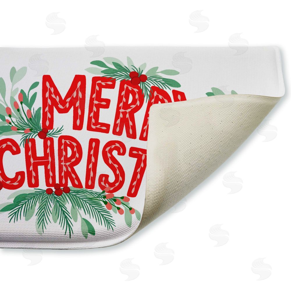 Heather McLaughlin | Merry Christmas with Seasonal Greenery Plush Bath Mat