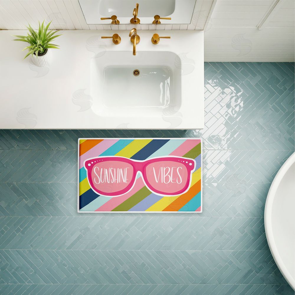Emily Cromwell | Sunshine Vibes Sunglasses Plush Bath Mat