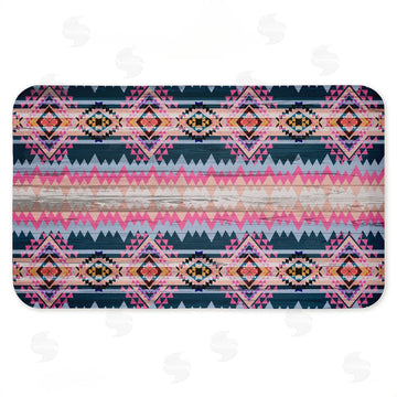 Jennifer Ellory | Boho Geometric Pink & Blue Anti-Fatigue Mat