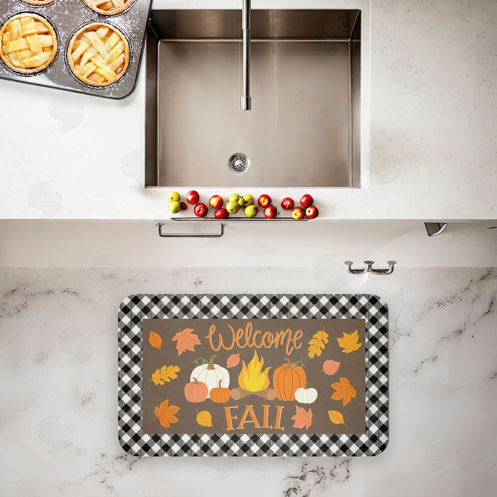 Taylor Shannon Designs | Welcome Fall Gingham Border Anti-Fatigue Mat