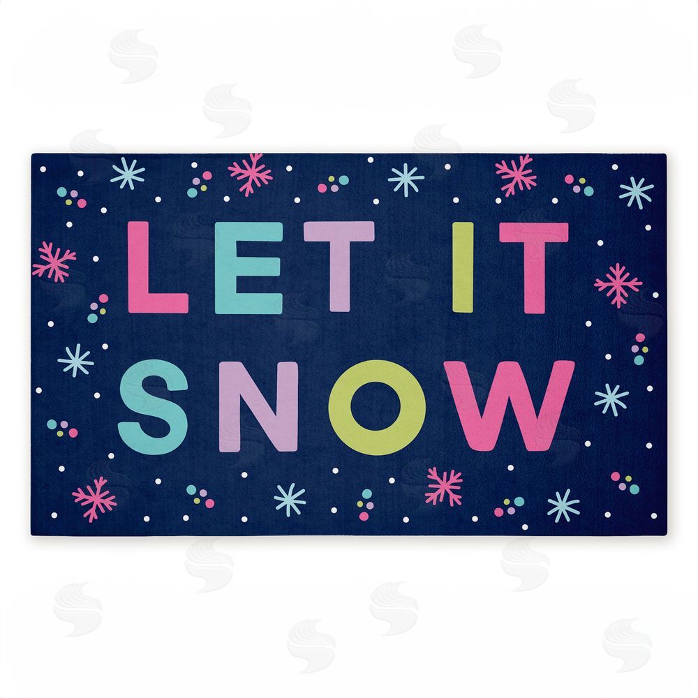 Emily Cromwell | Purple Tone Let It Snow Non-Woven Door Mat