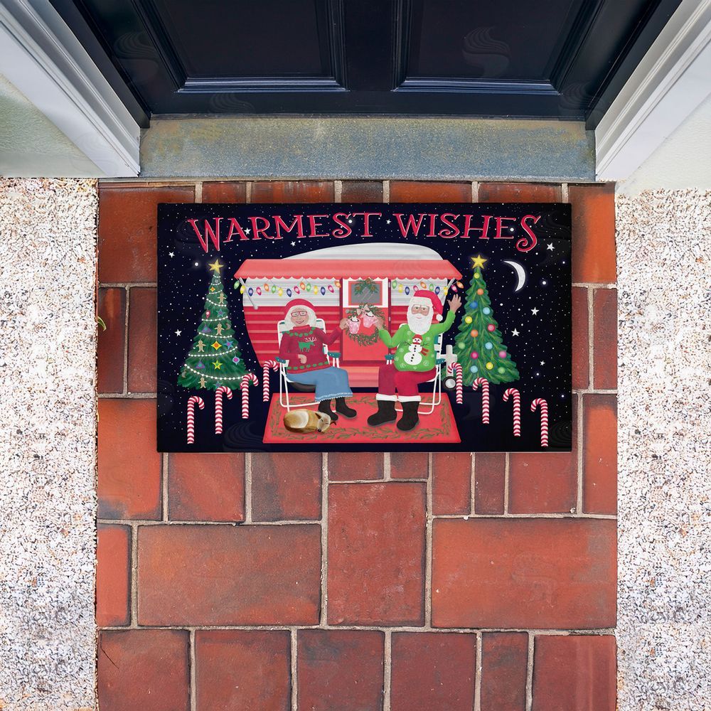 Darlene Seale | Warmest Wishes Christmas Camper Non-Woven Door Mat
