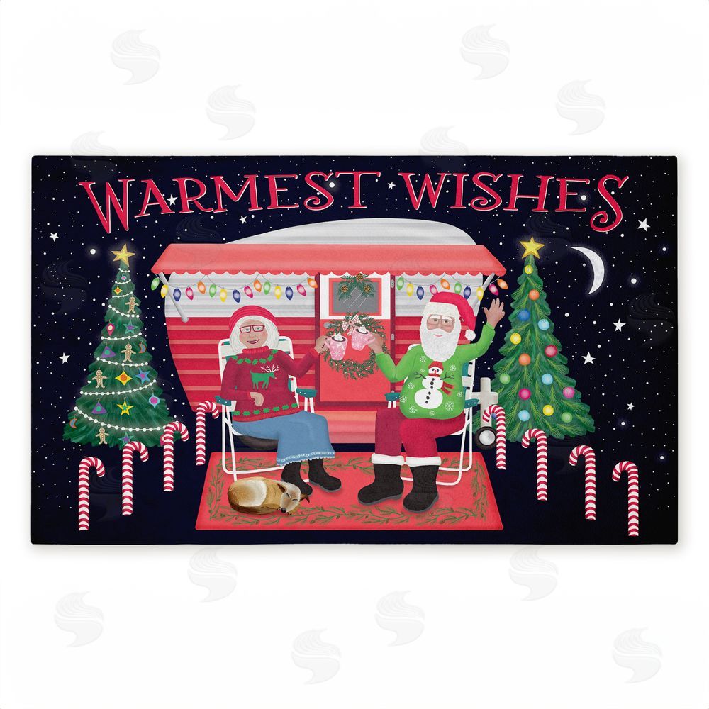 Darlene Seale | Warmest Wishes Christmas Camper Non-Woven Door Mat