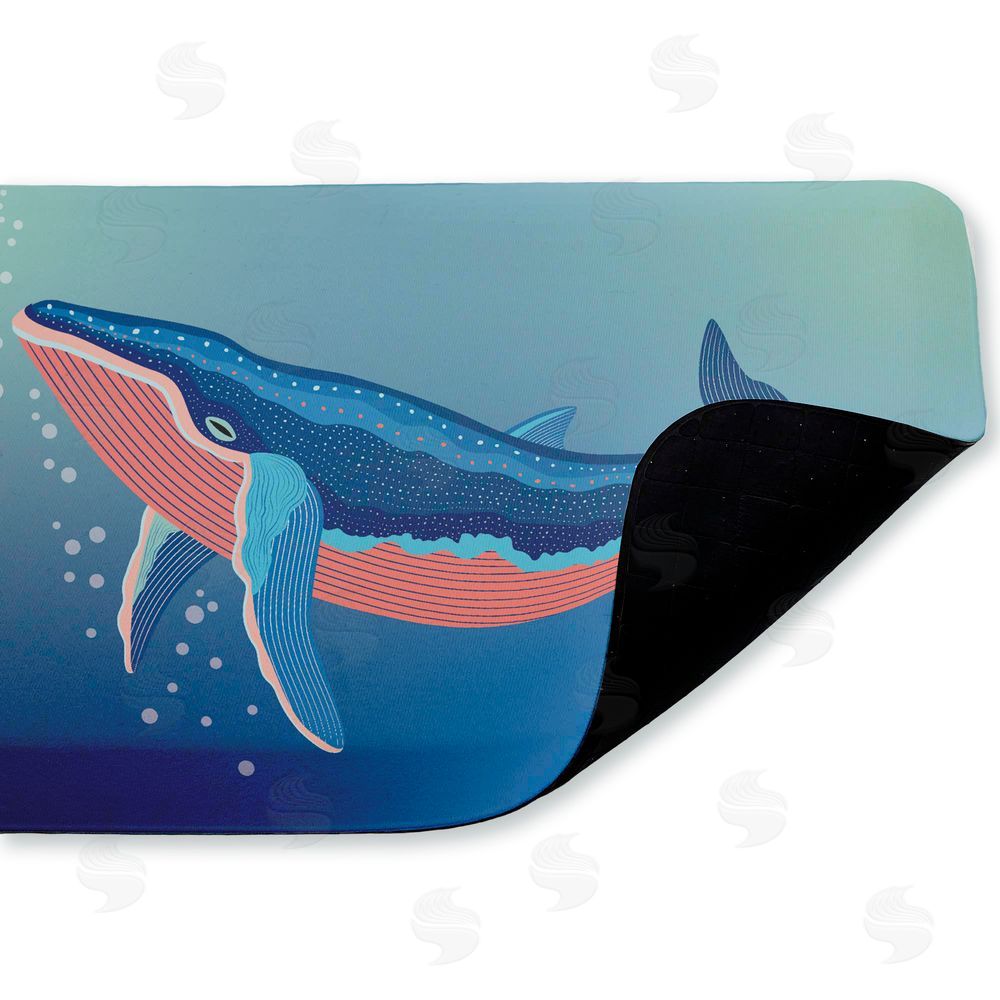 Darlene Seale | Coastal Whale with Bubbles Anti-Fatigue Mat