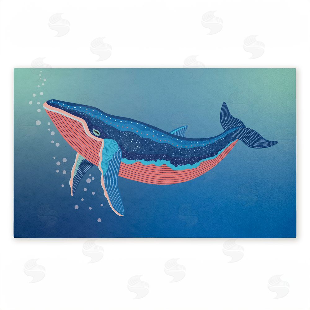 Darlene Seale | Coastal Whale with Bubbles Non-Woven Door Mat
