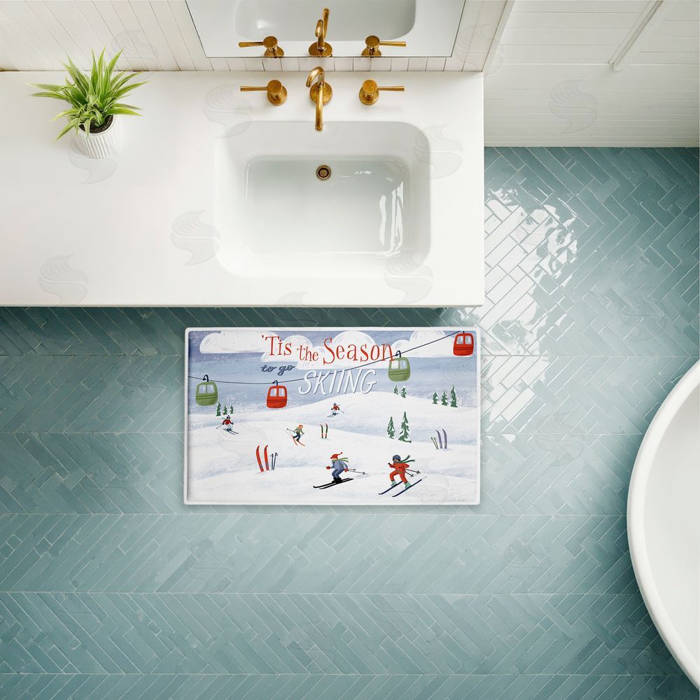 Caverly Smith | Tis The Season Ski Slopes Plush Bath Mat