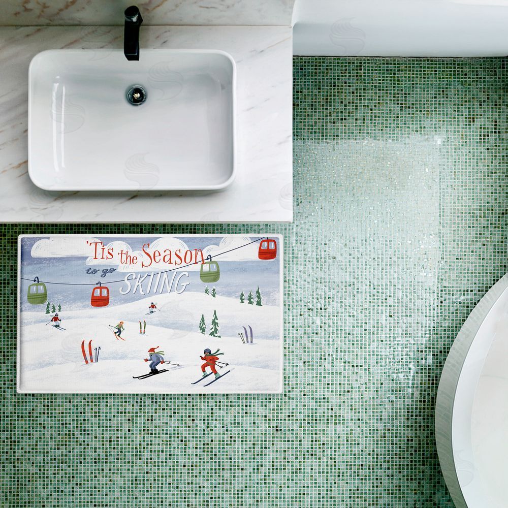 Caverly Smith | Tis The Season Ski Slopes Plush Bath Mat