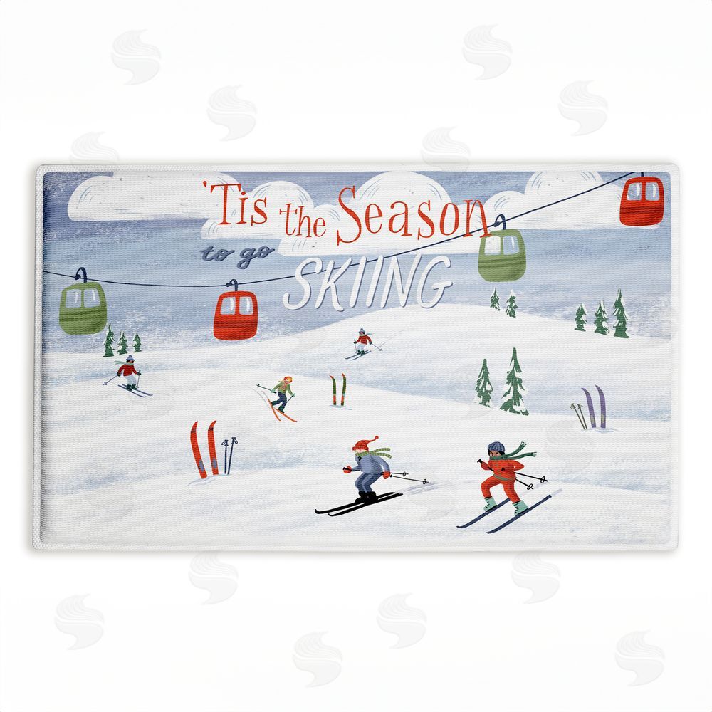 Caverly Smith | Tis The Season Ski Slopes Plush Bath Mat