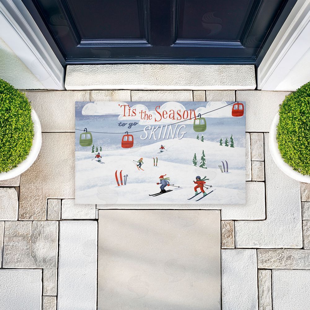 Caverly Smith | Tis The Season Ski Slopes Non-Woven Door Mat