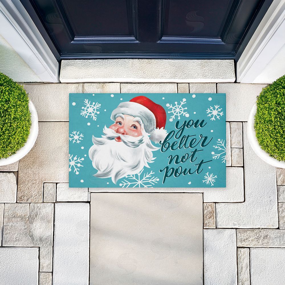 Caverly Smith | Better Not Pout Antique Santa Non-Woven Door Mat