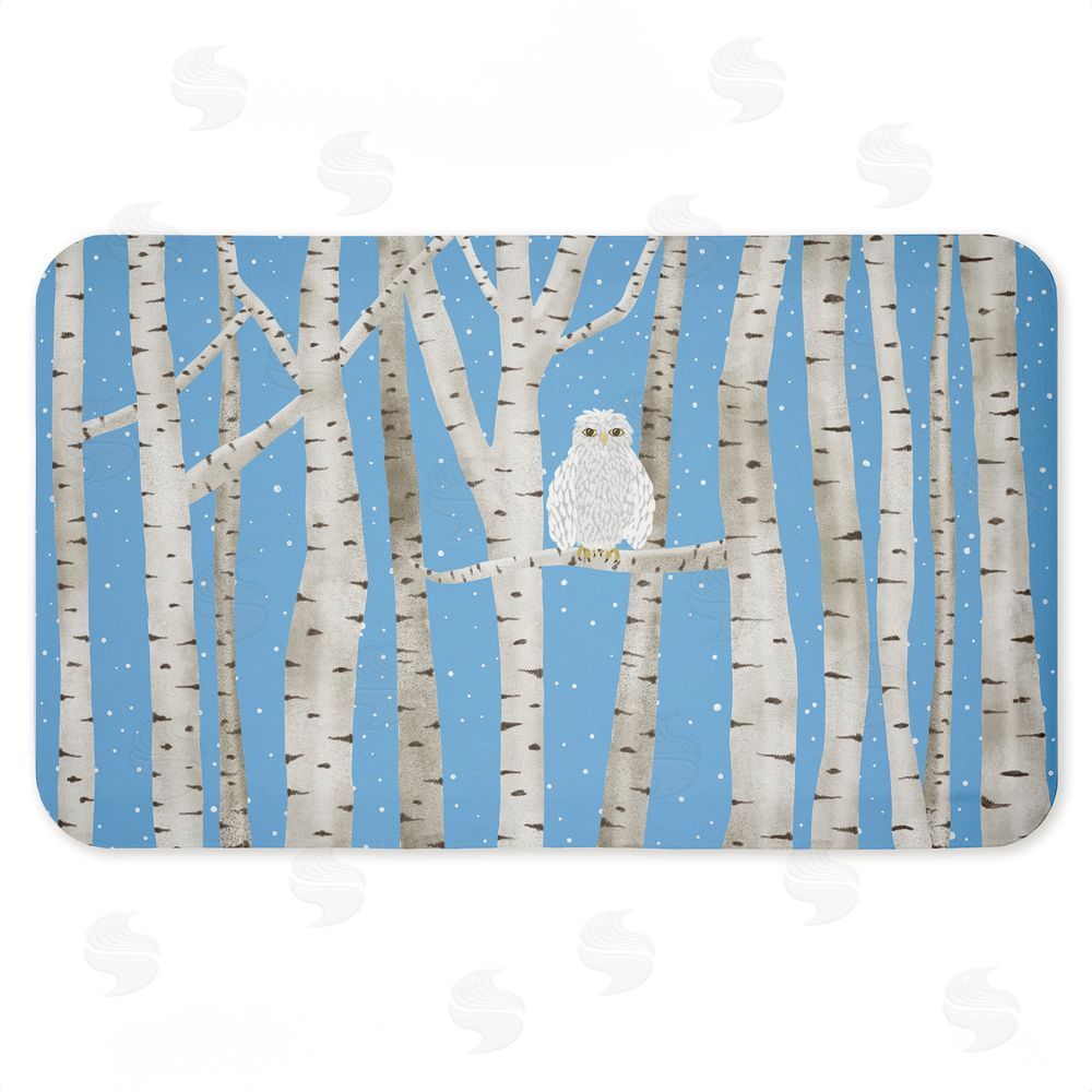 Darlene Seale | Winter Birches & Owl Anti-Fatigue Mat