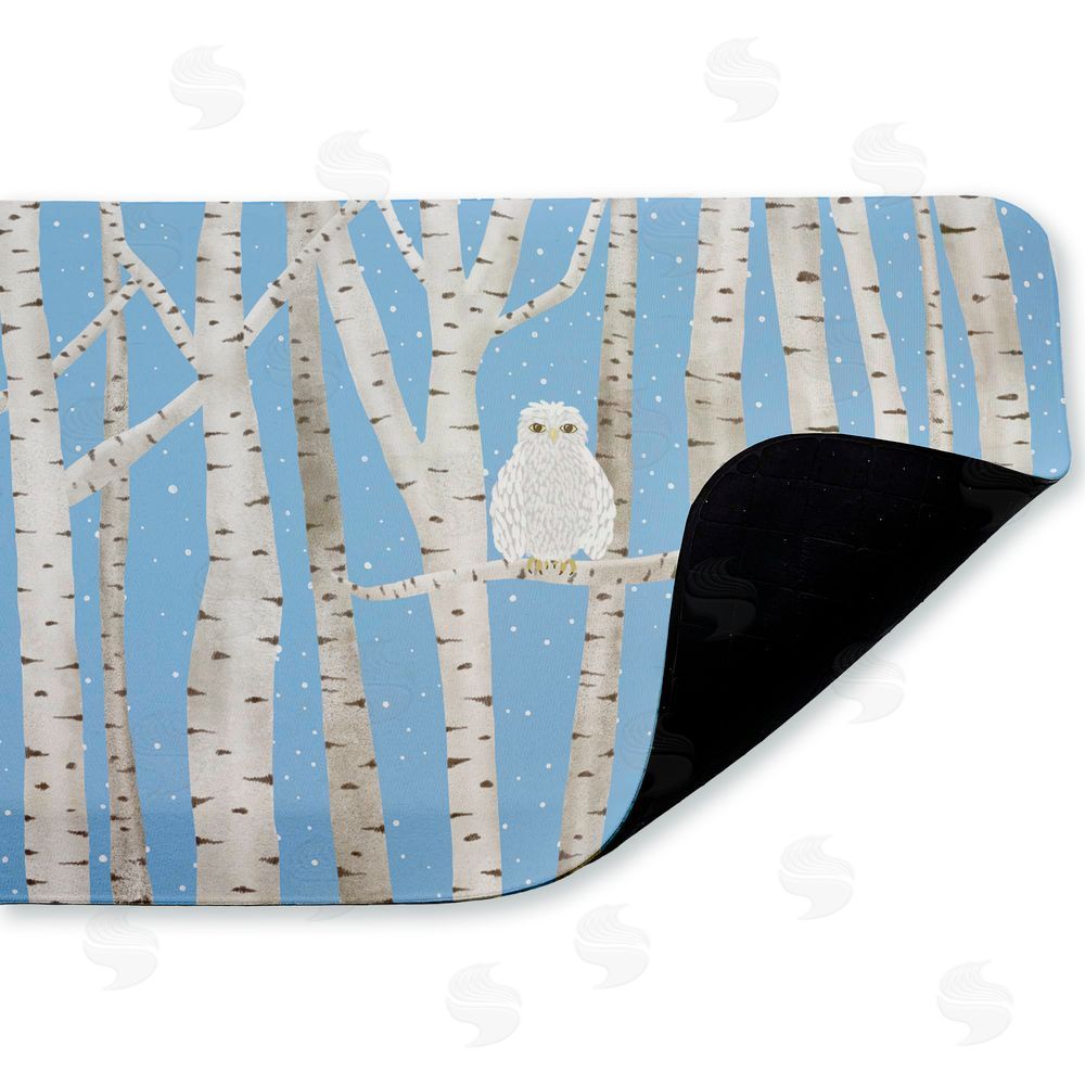Darlene Seale | Winter Birches & Owl Anti-Fatigue Mat