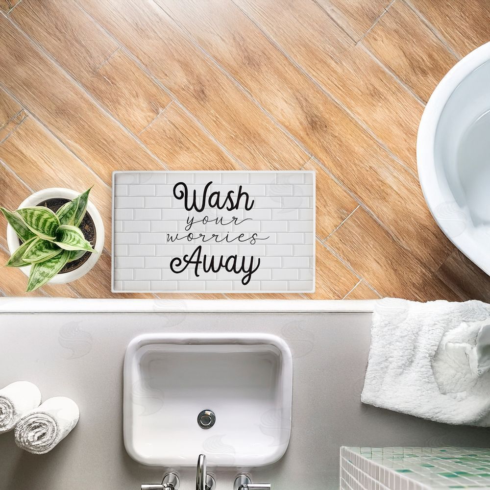 Arrolynn Weiderhold | Wash Worries Away Simple Plush Bath Mat