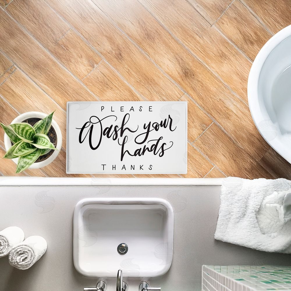 Amanda Houston | Please Wash Hands Thanks Plush Bath Mat