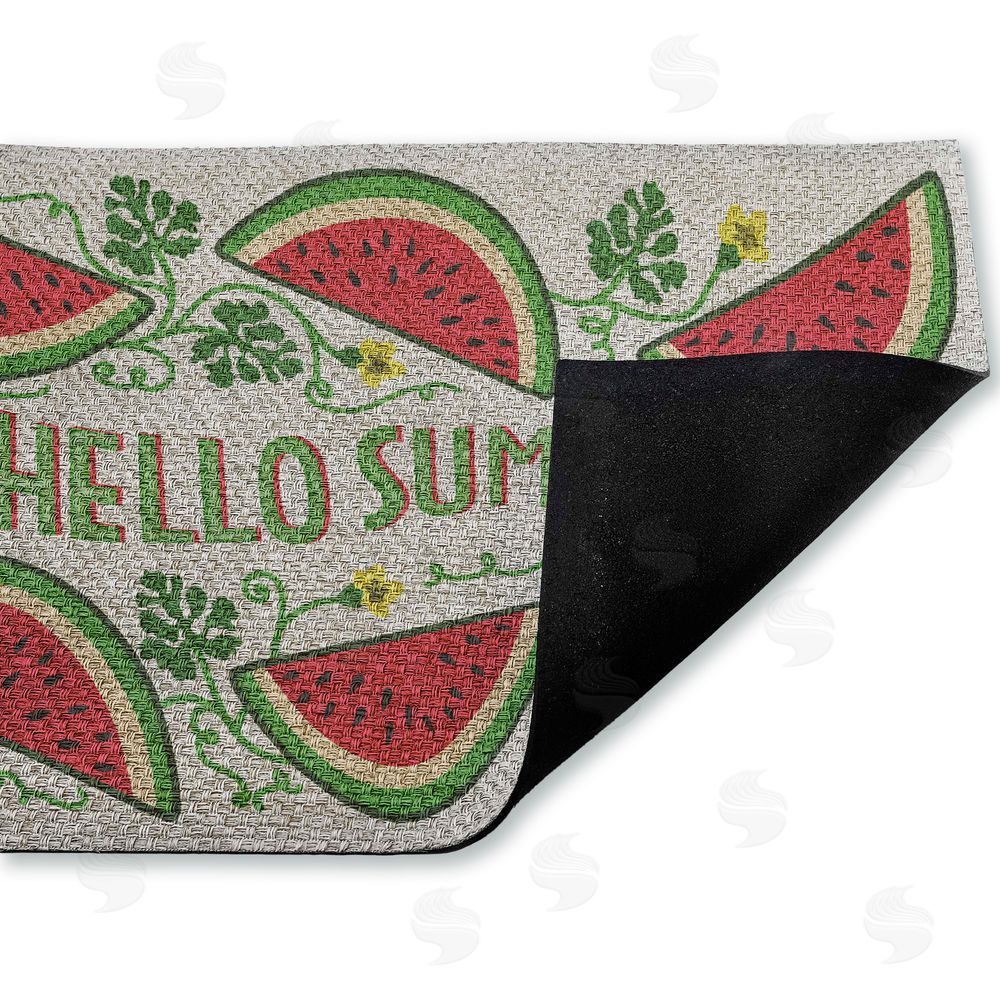 Darlene Seale | Hello Summer Watermelon Faux Sisal Door Mat