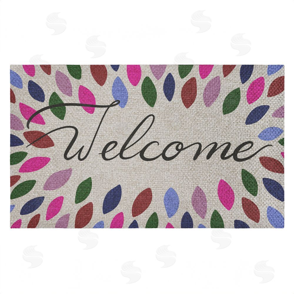 Caroline Alfreds | Jewel Tones Patterned Welcome Faux Sisal Door Mat