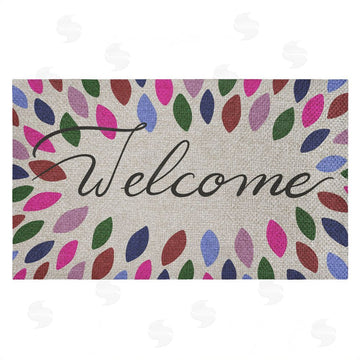Caroline Alfreds | Jewel Tones Patterned Welcome Faux Sisal Door Mat