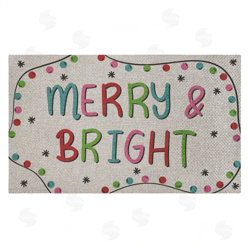 Emily Cromwell | Merry & Bright Ornament Border Faux Sisal Door Mat