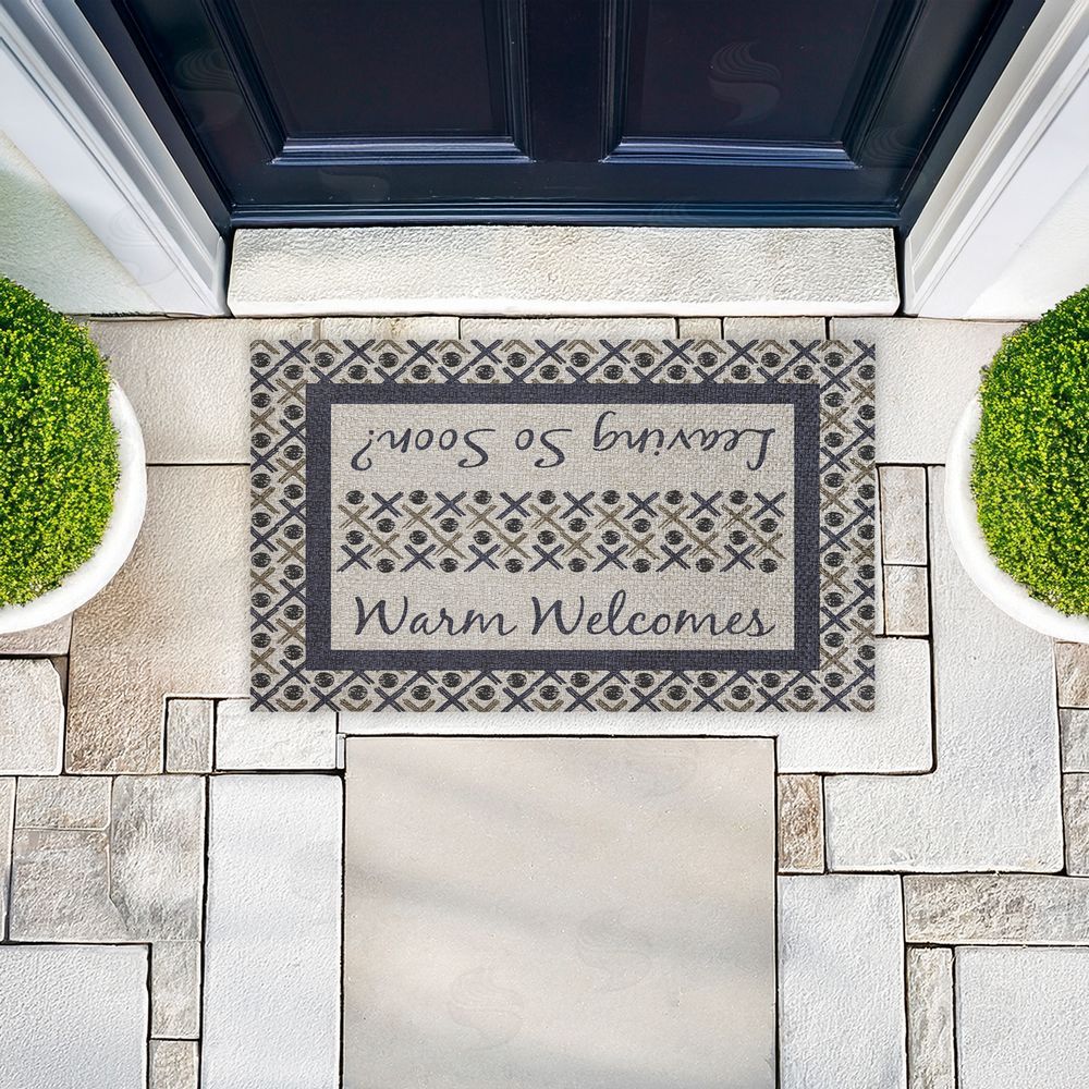 Arrolynn Weiderhold | Warm Welcome & Leaving Soon Faux Sisal Door Mat