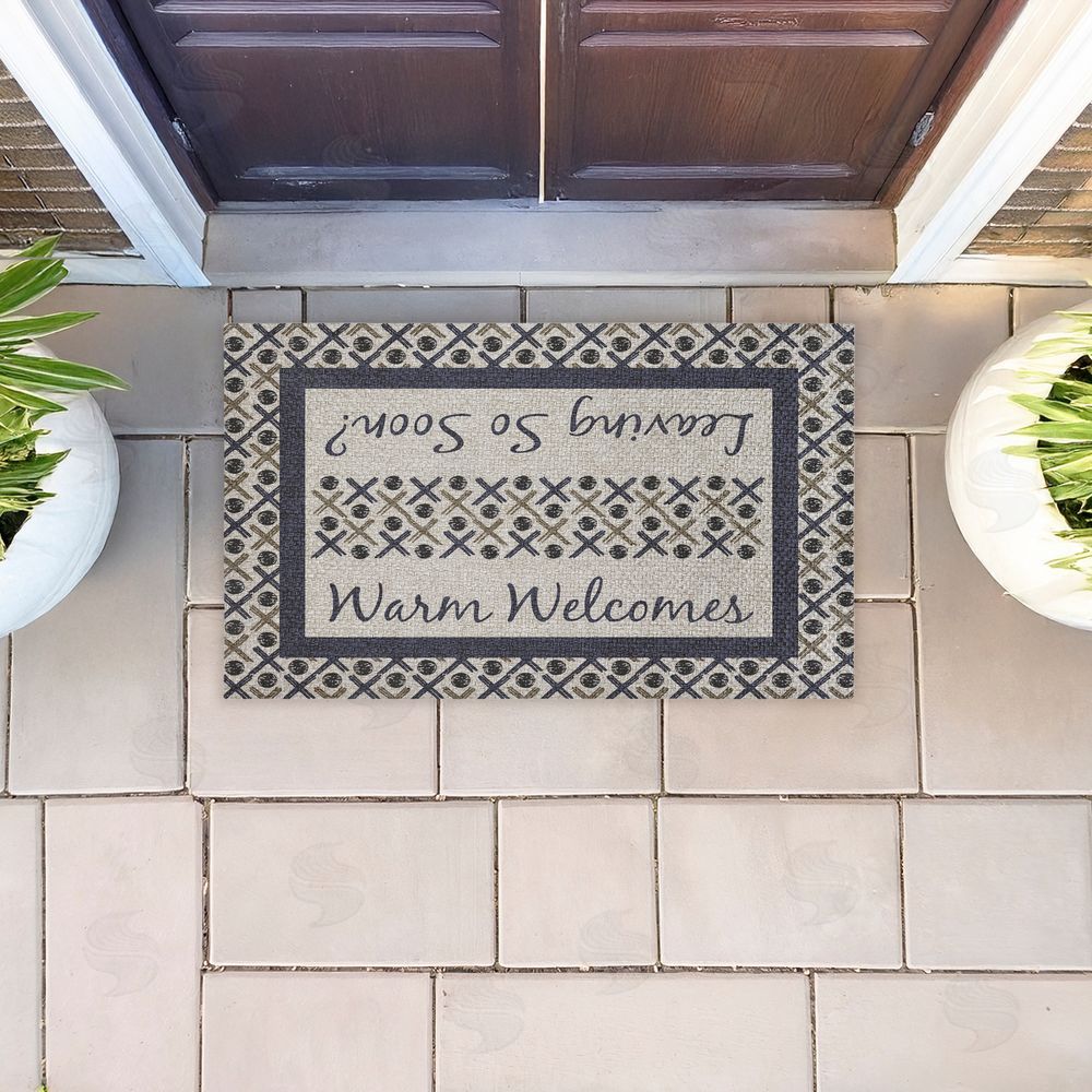 Arrolynn Weiderhold | Warm Welcome & Leaving Soon Faux Sisal Door Mat