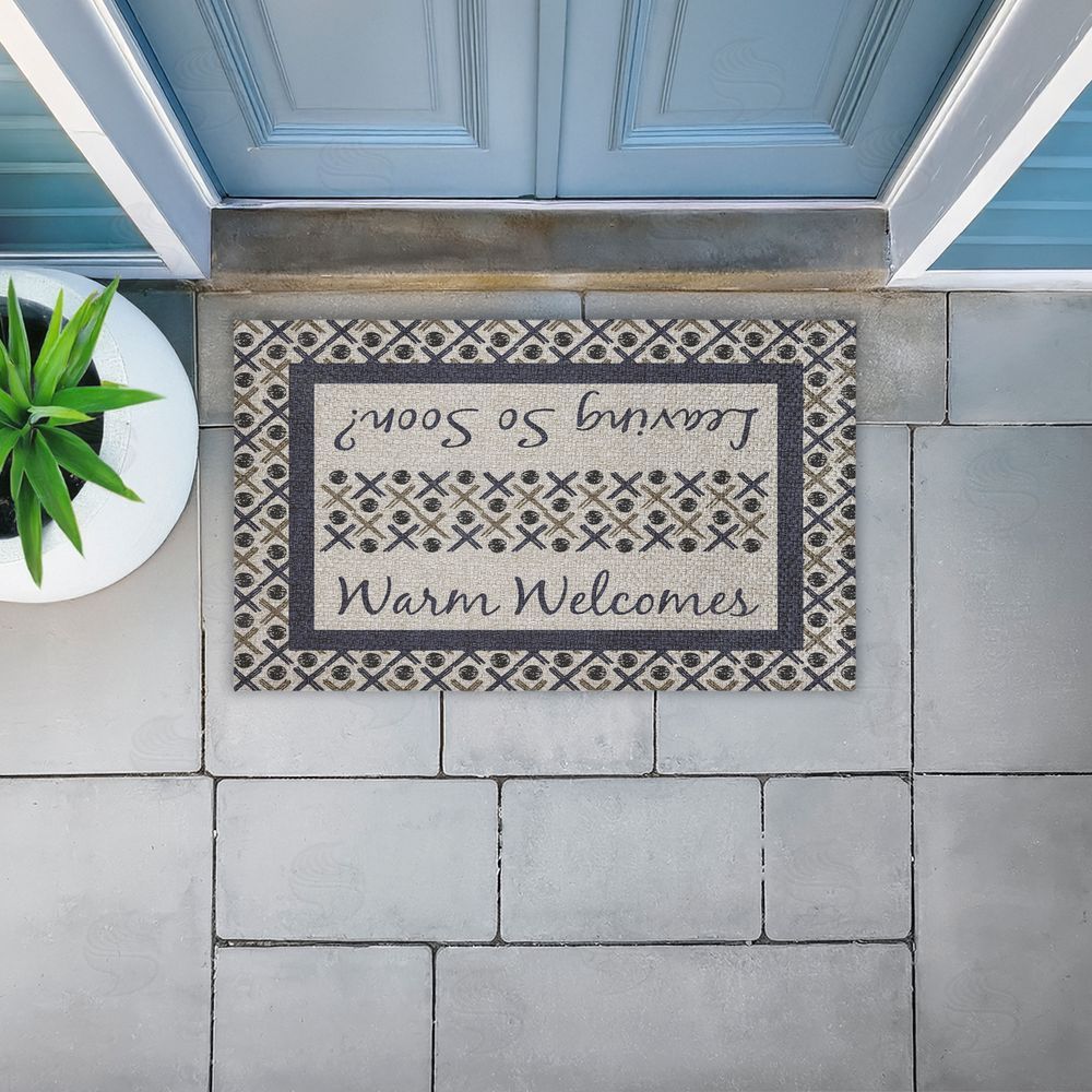 Arrolynn Weiderhold | Warm Welcome & Leaving Soon Faux Sisal Door Mat