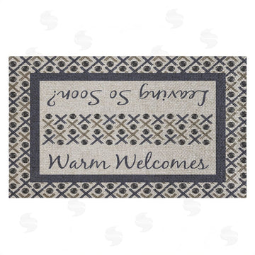 Arrolynn Weiderhold | Warm Welcome & Leaving Soon Faux Sisal Door Mat