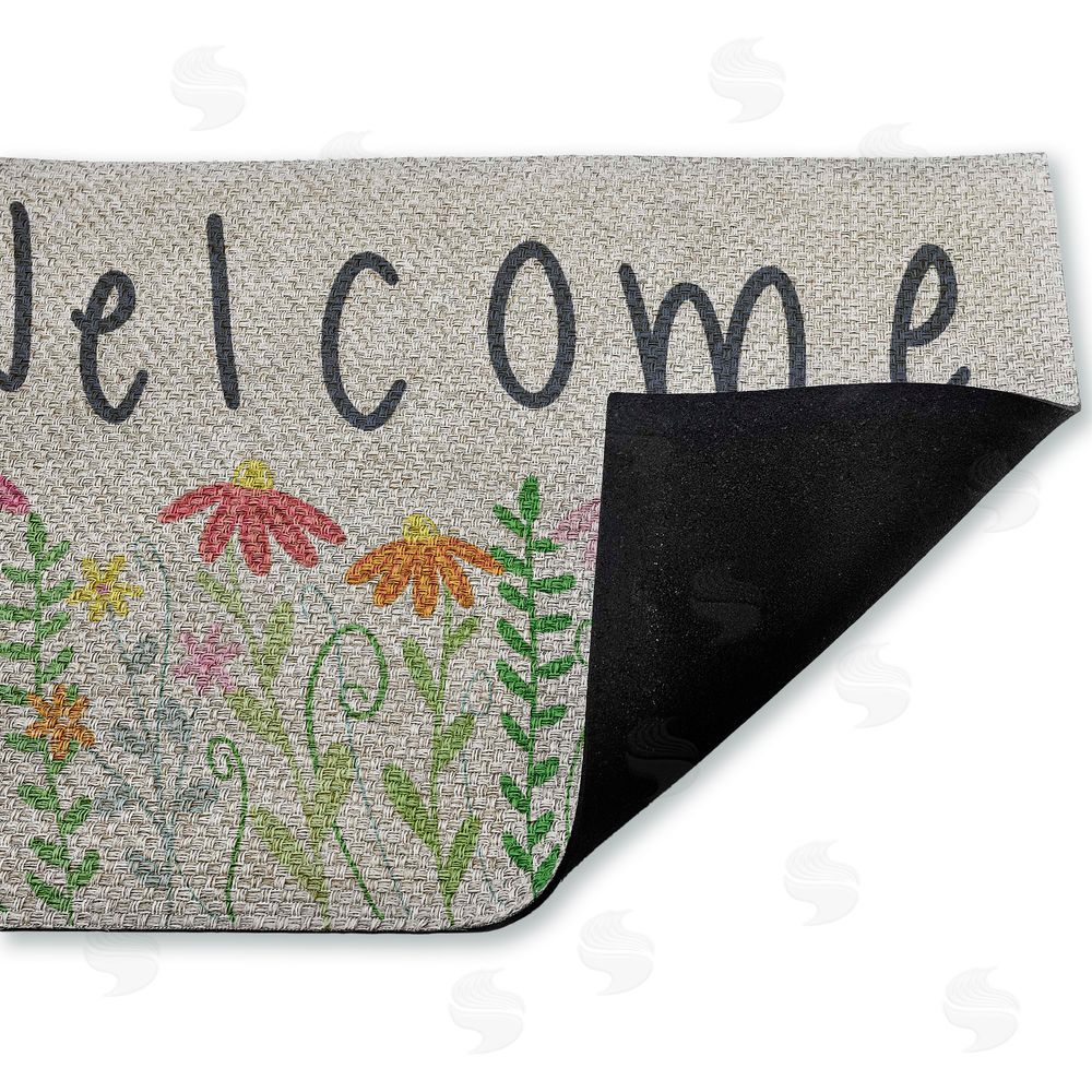 Emily Cromwell | Spring Wildflower Welcome Faux Sisal Door Mat