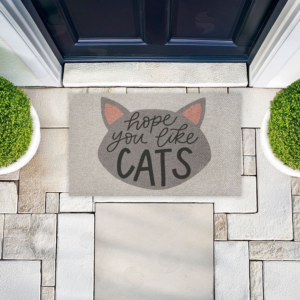 Amanda Houston | Hope You Like Cats Faux Sisal Door Mat