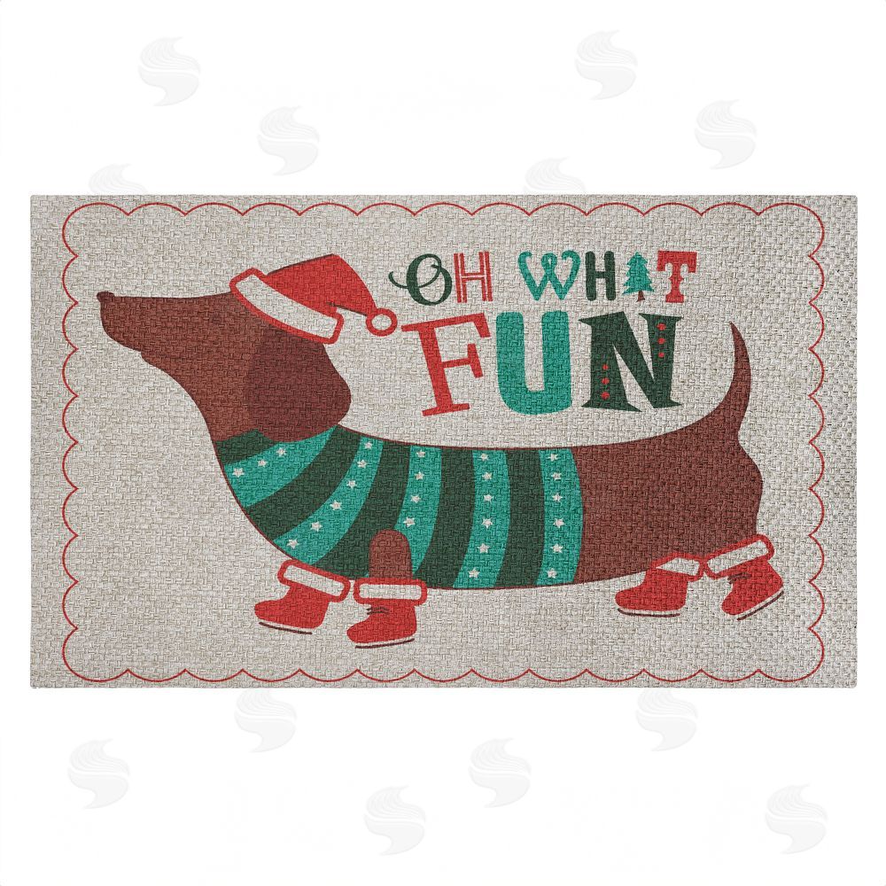 Andrea Jasid Grassi | Oh What Fun Dog Faux Sisal Door Mat