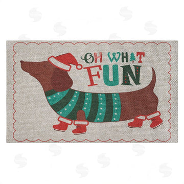 Andrea Jasid Grassi | Oh What Fun Dog Faux Sisal Door Mat