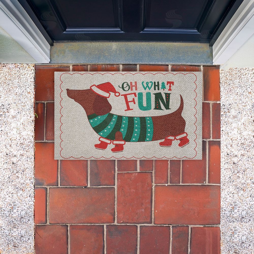 Andrea Jasid Grassi | Oh What Fun Dog Faux Sisal Door Mat