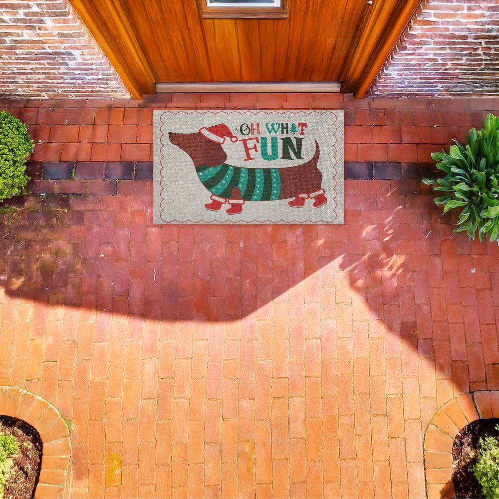 Andrea Jasid Grassi | Oh What Fun Dog Faux Sisal Door Mat