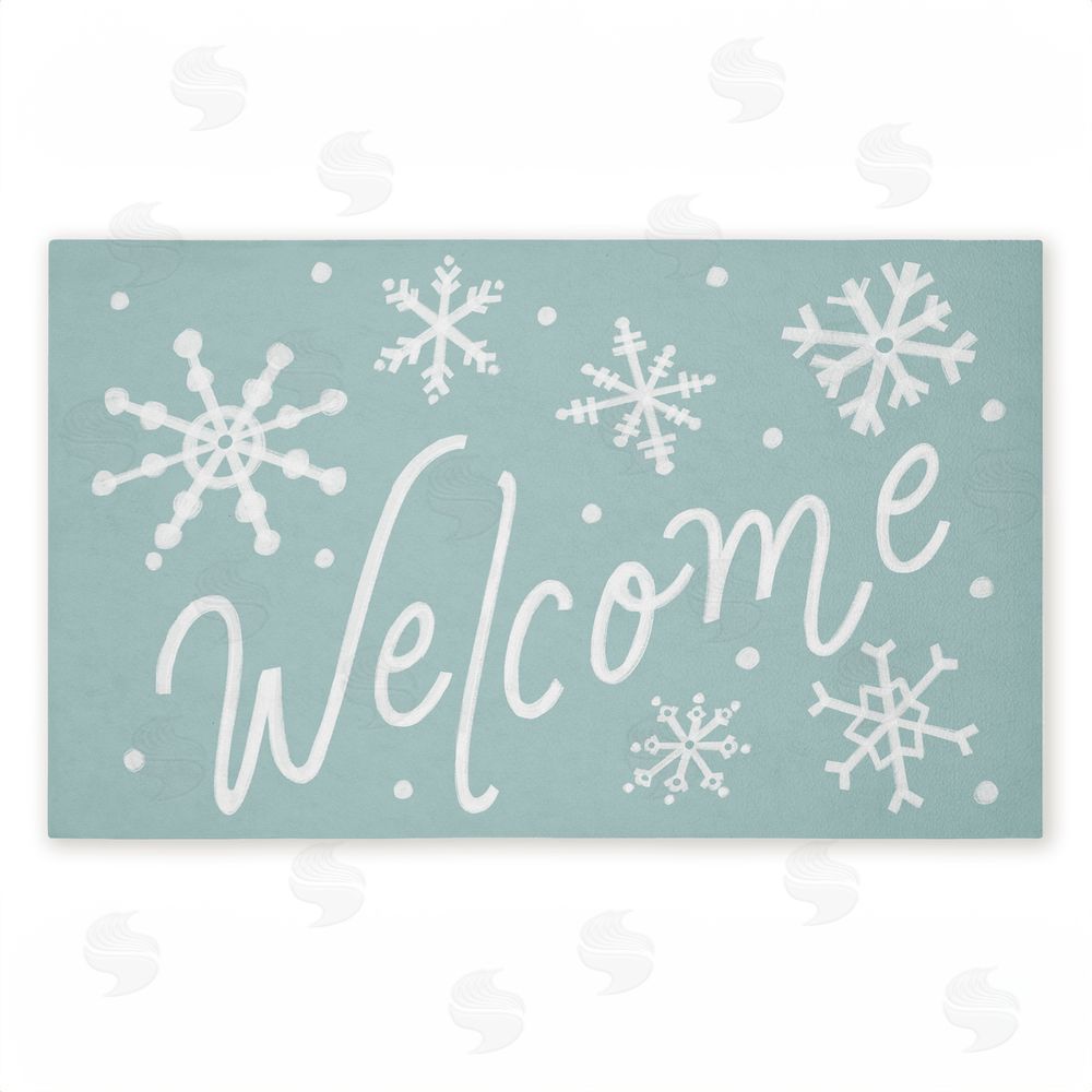 Caverly Smith | Holiday Welcome Snowflakes Non-Woven Door Mat