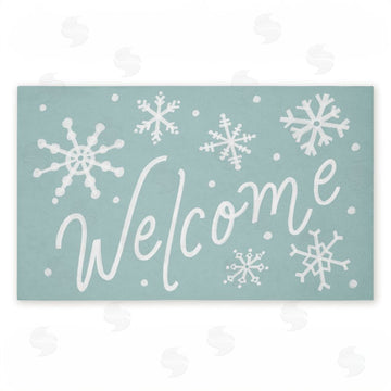 Caverly Smith | Holiday Welcome Snowflakes Non-Woven Door Mat