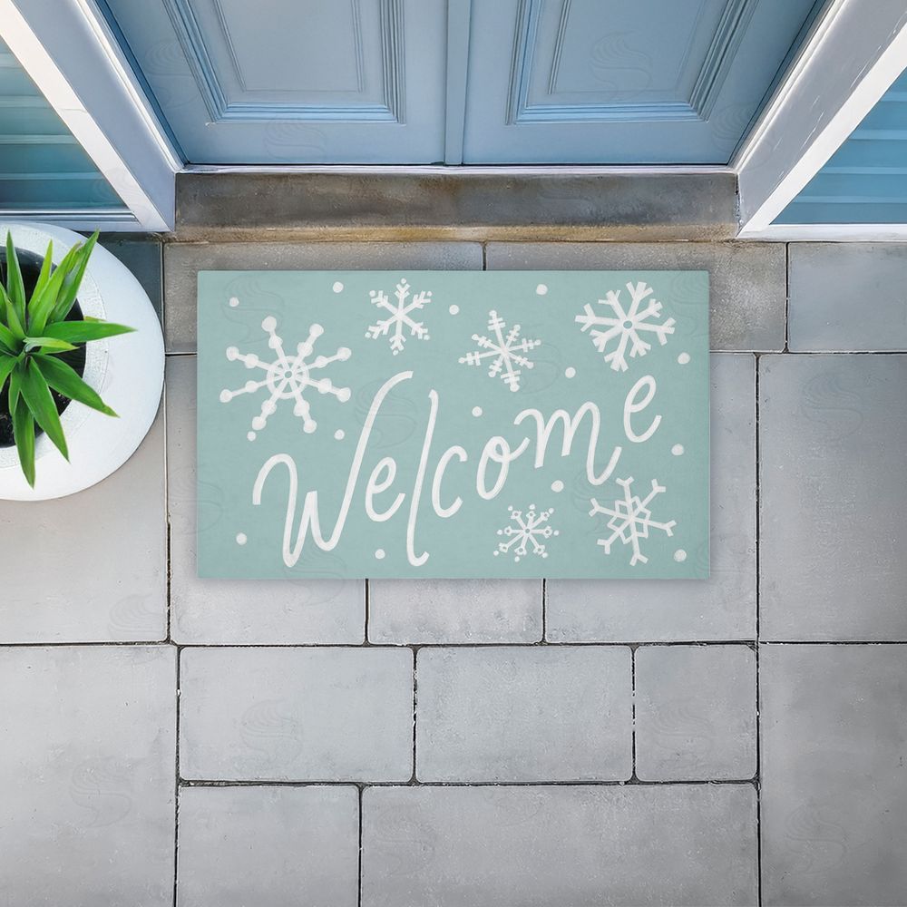 Caverly Smith | Holiday Welcome Snowflakes Non-Woven Door Mat