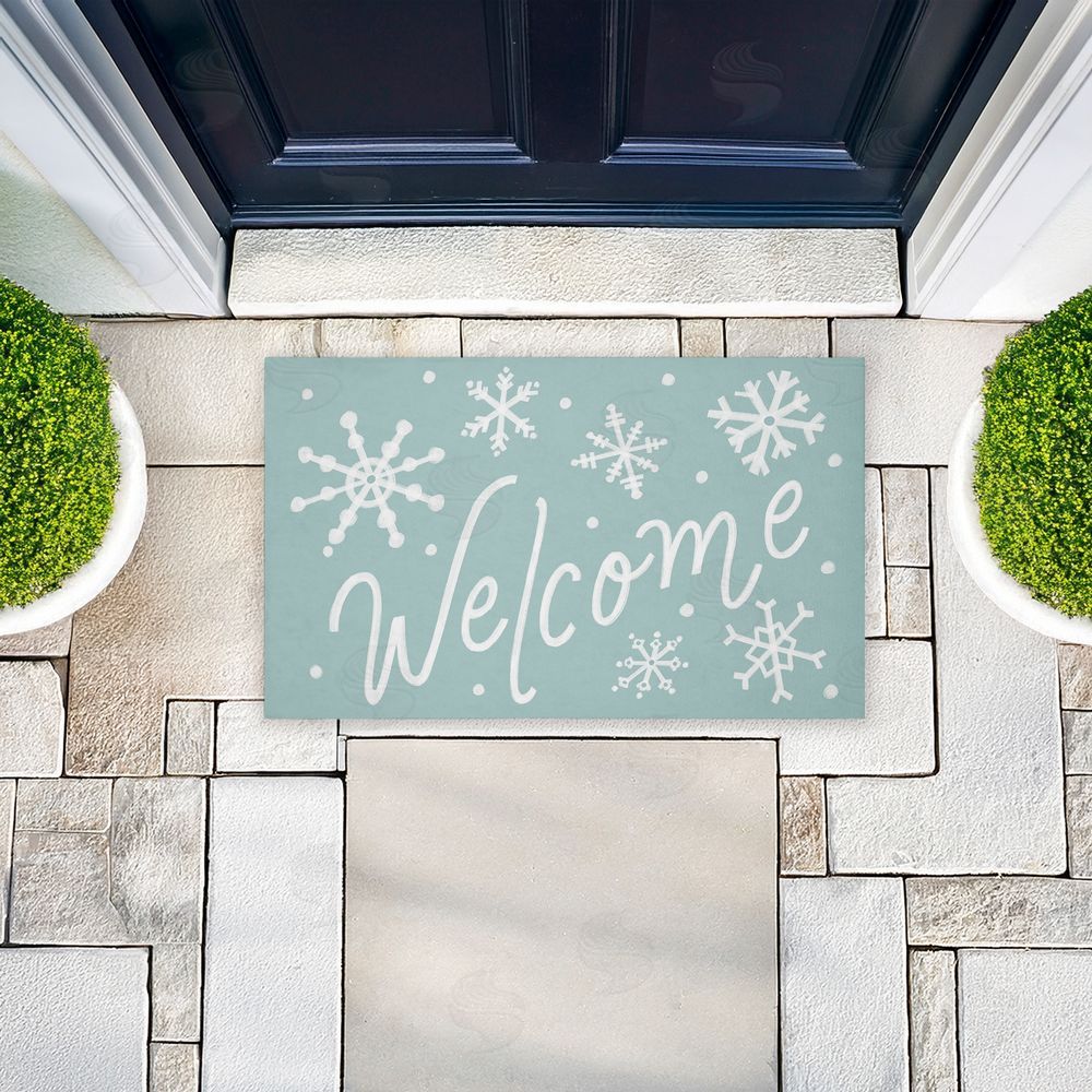 Caverly Smith | Holiday Welcome Snowflakes Non-Woven Door Mat