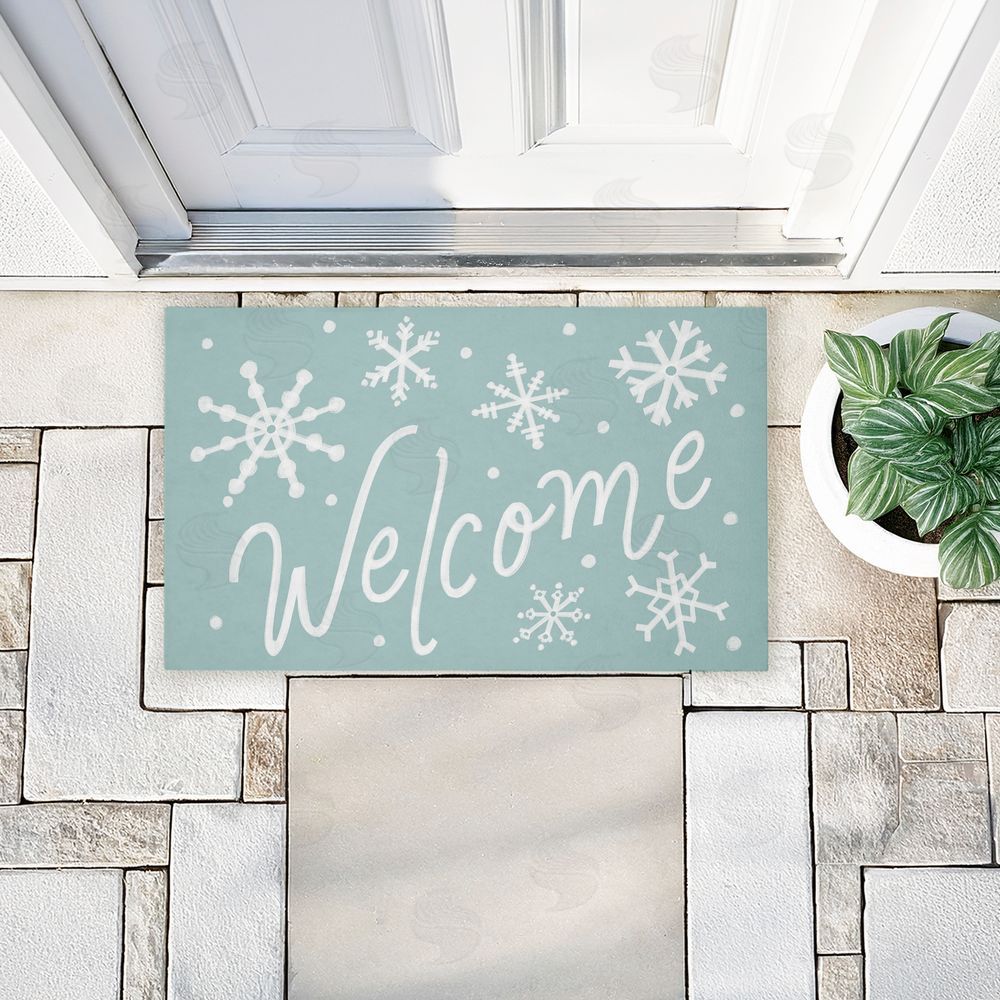 Caverly Smith | Holiday Welcome Snowflakes Non-Woven Door Mat