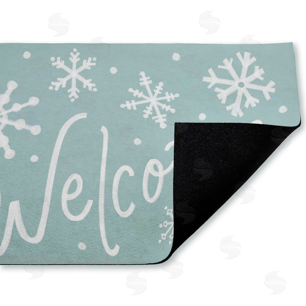 Caverly Smith | Holiday Welcome Snowflakes Non-Woven Door Mat