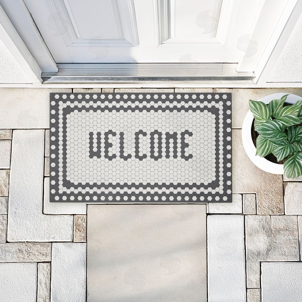 Caroline Alfreds | Welcome Mosaic Pattern Non-Woven Door Mat