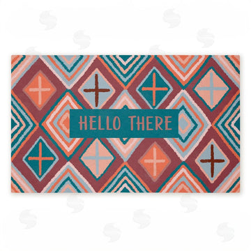 Darlene Seale | Hello There on Geometric Non-Woven Door Mat