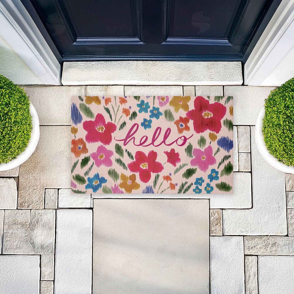 Heather McLaughlin | Hello Ikat Flowers Non-Woven Door Mat