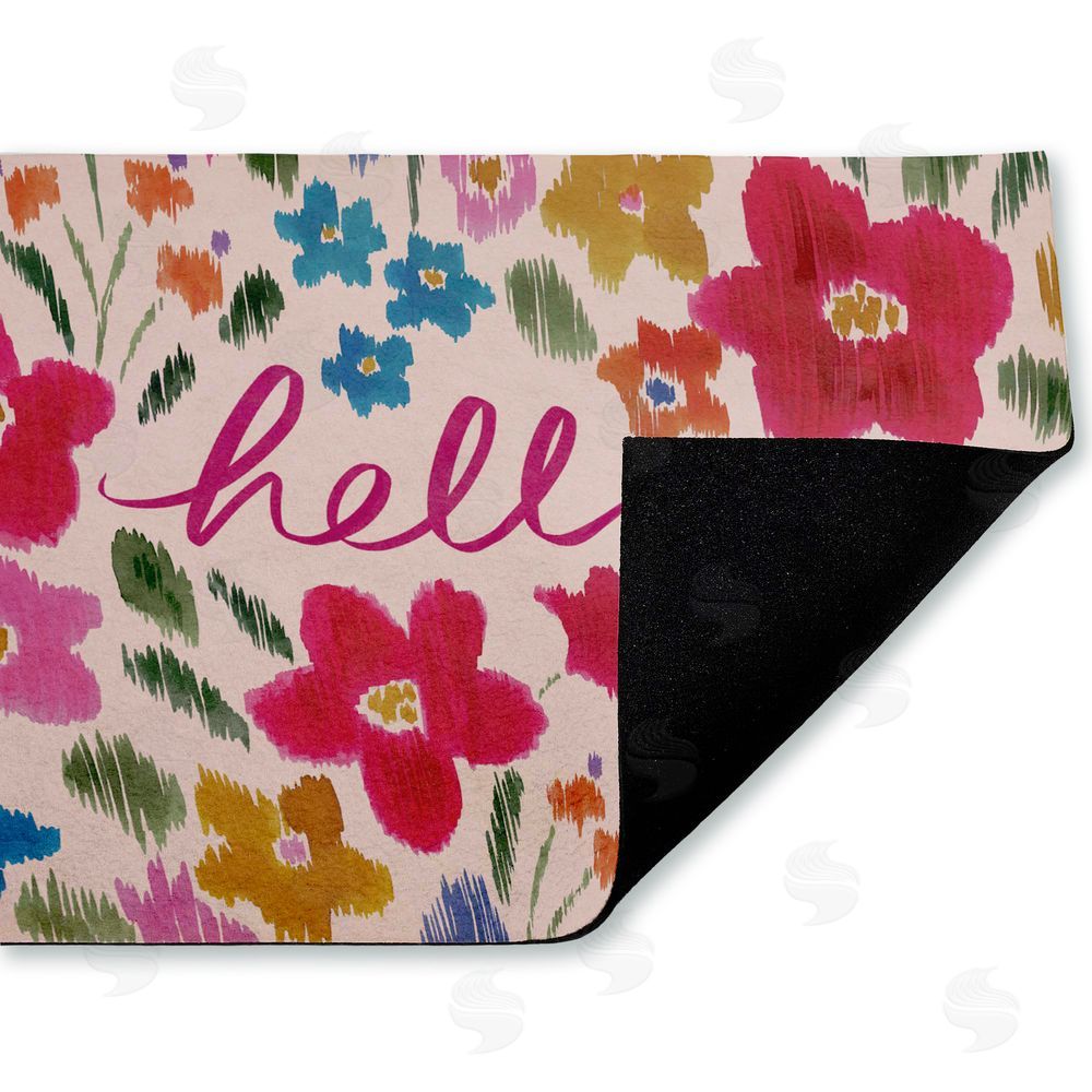 Heather McLaughlin | Hello Ikat Flowers Non-Woven Door Mat