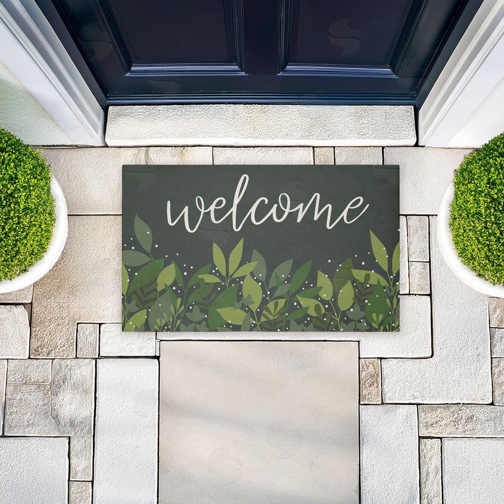 Alison Tauber | Welcome Leafy Foliage Non-Woven Door Mat