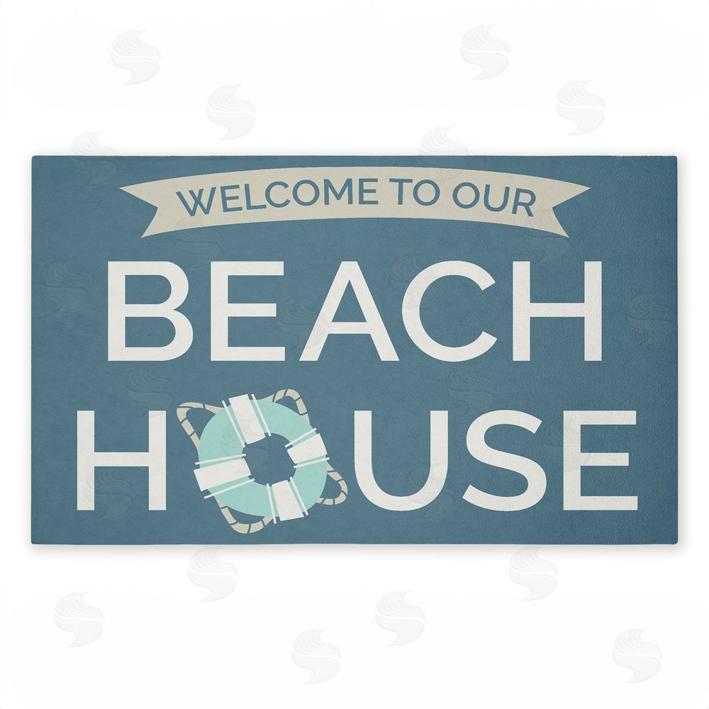 Dana Saulnier | Beach House with Life Ring Non-Woven Door Mat