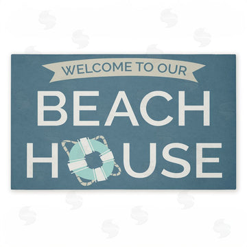 Dana Saulnier | Beach House with Life Ring Non-Woven Door Mat