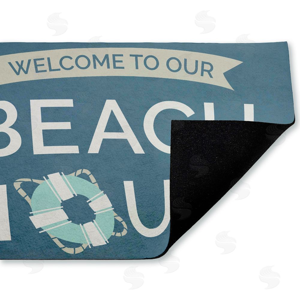 Dana Saulnier | Beach House with Life Ring Non-Woven Door Mat
