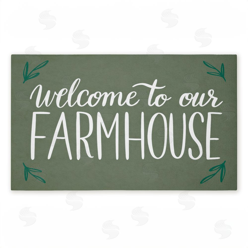 Amanda McGee | Farmhouse Welcome with Sprigs Non-Woven Door Mat