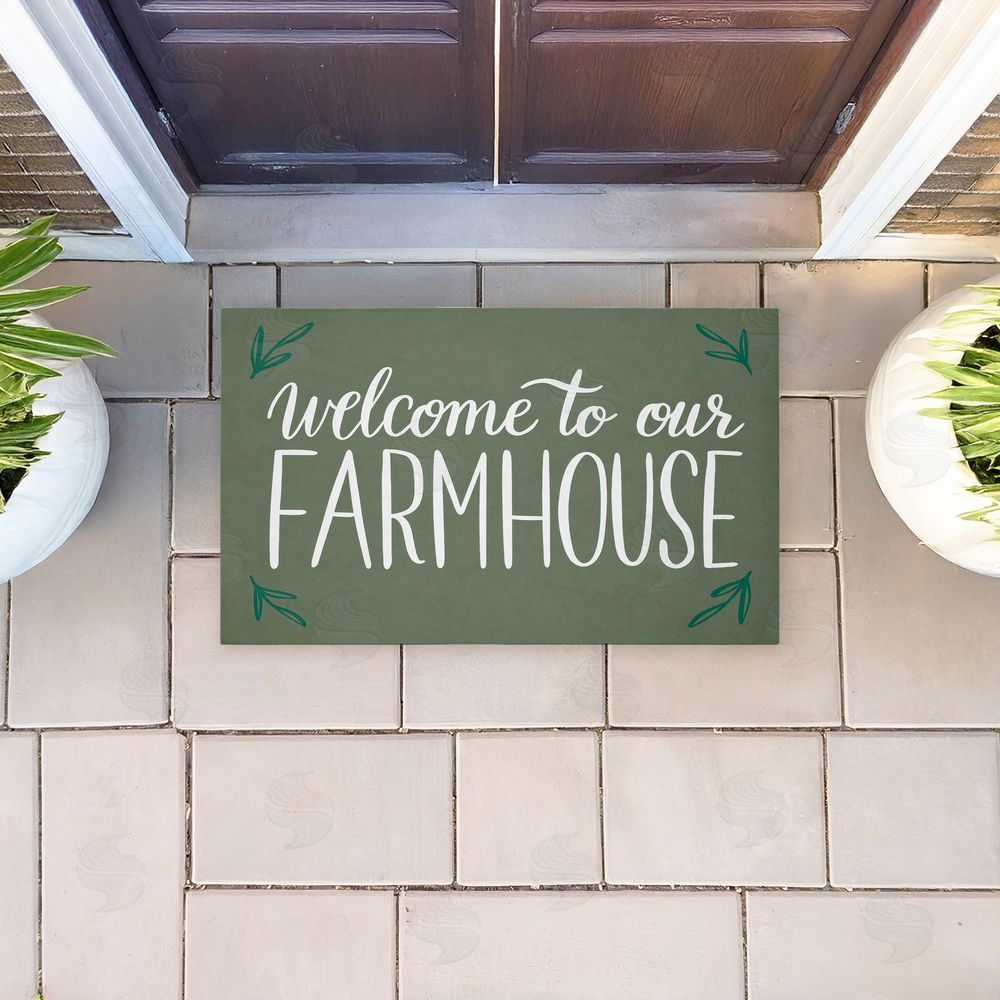 Amanda McGee | Farmhouse Welcome with Sprigs Non-Woven Door Mat